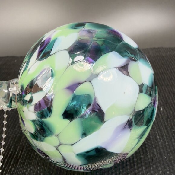 Hand Blown Studio Art Glass Orb Ornament Friendship Ball Witch Ball Multicolored - Picture 10 of 12